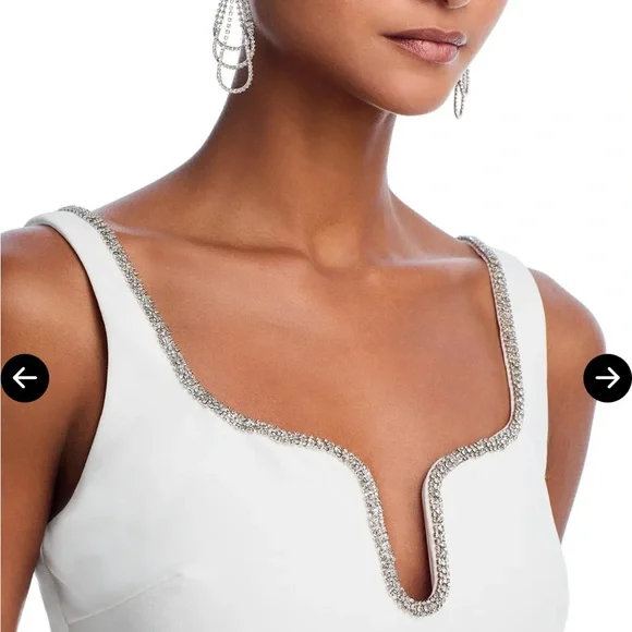 Aqua Elegant White Camisole with Sparkling Trim - Picture 4 of 6